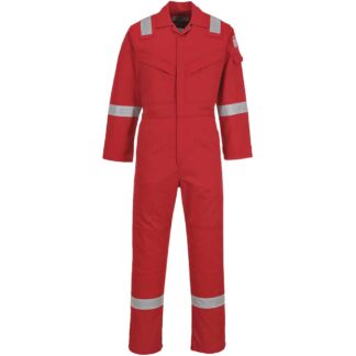 BizFlame Mens Aberdeen Flame Resistant Coverall Red 44" 32"